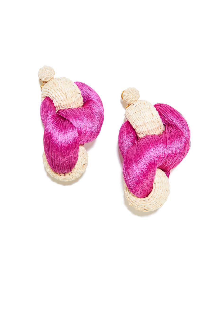 Dancing Darling silk and raffia earrings