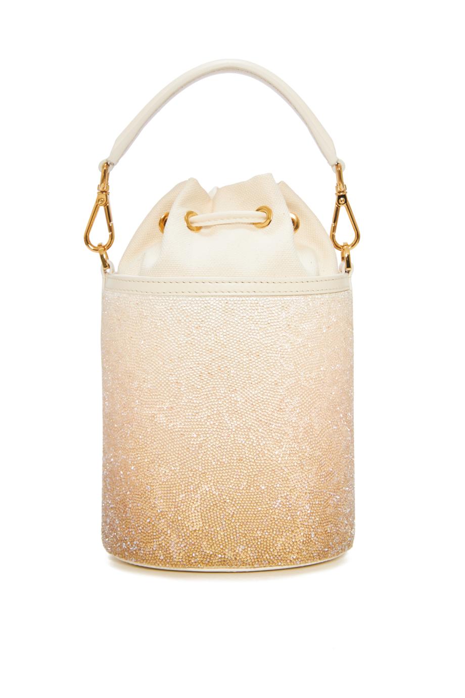 Carina micro ombre crystal leather bucket bag