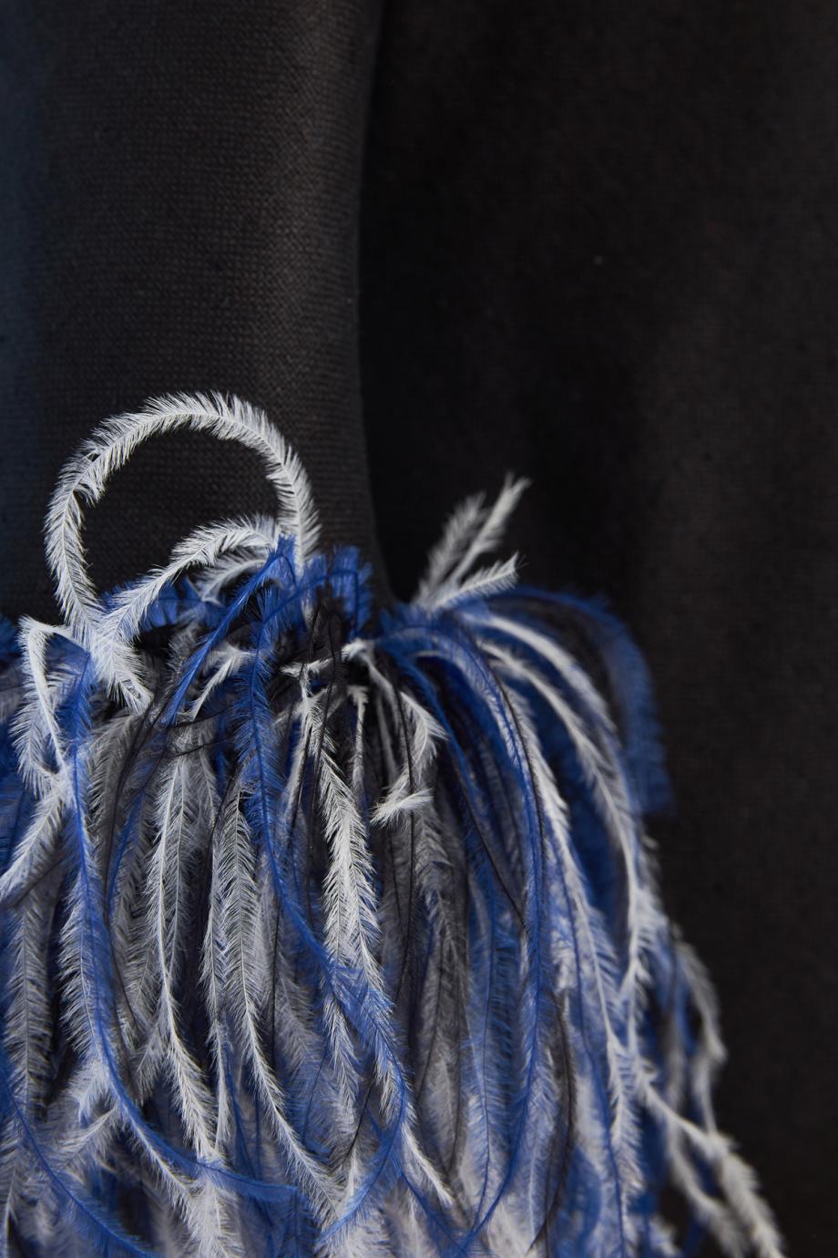 Clac feather-embellished silk midi dress