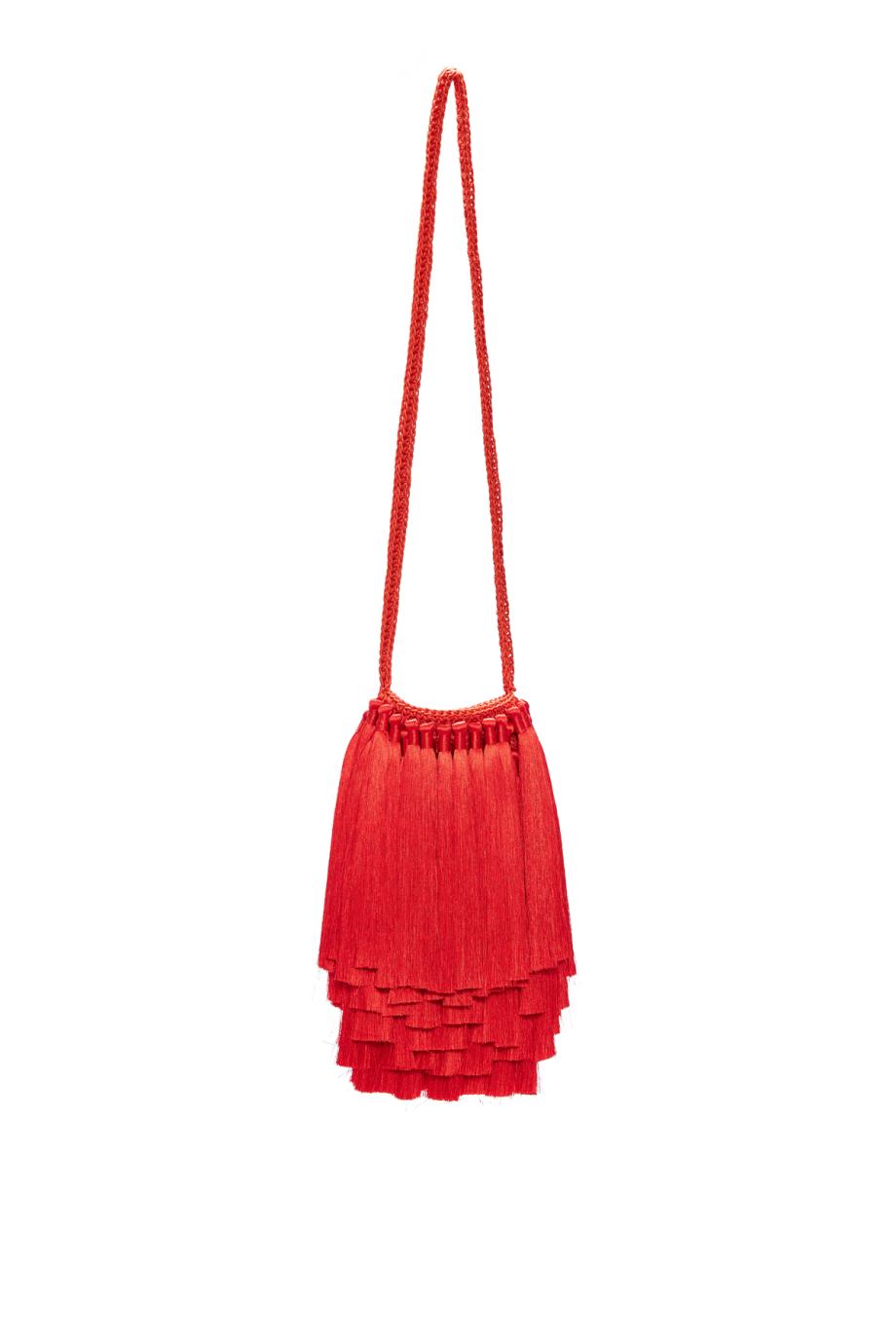 Nano tasseled shoulder bag