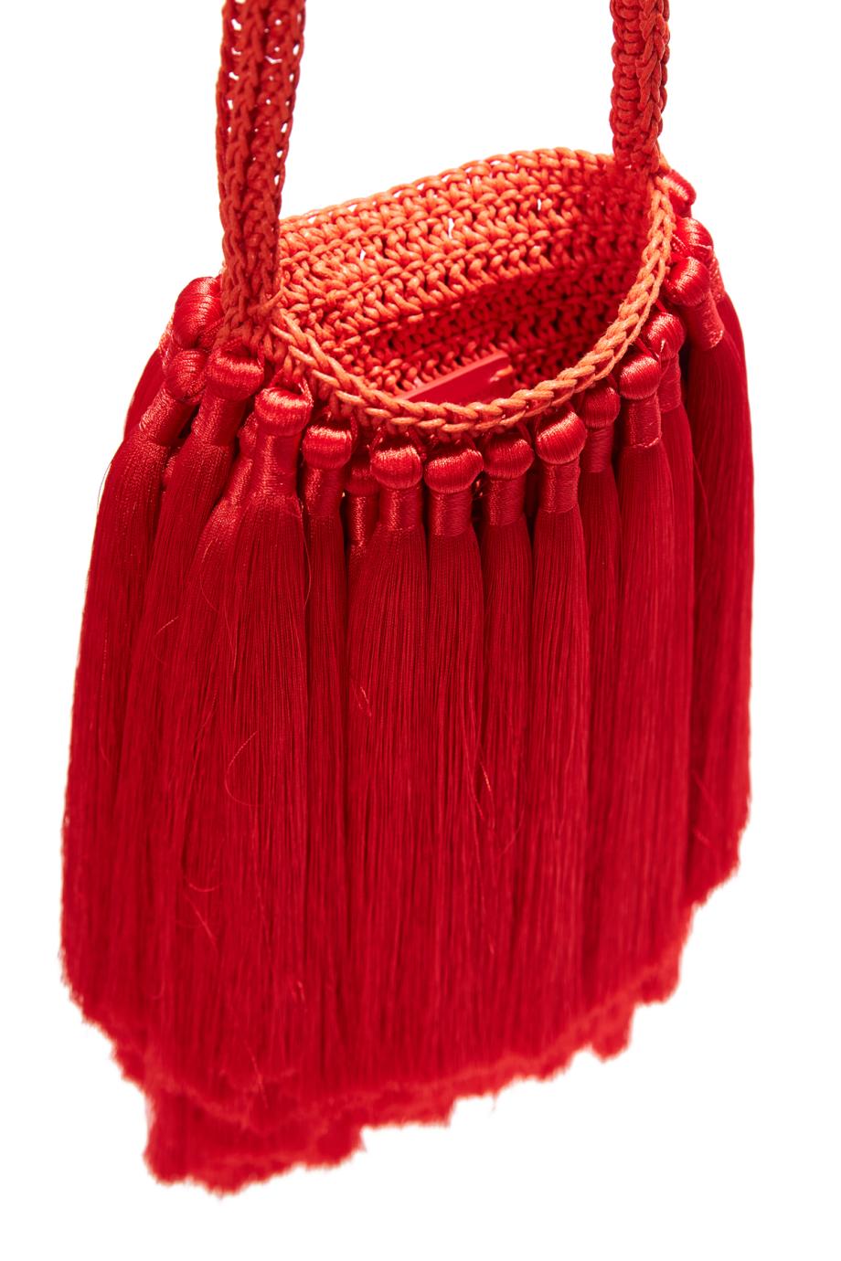 Nano tasseled shoulder bag