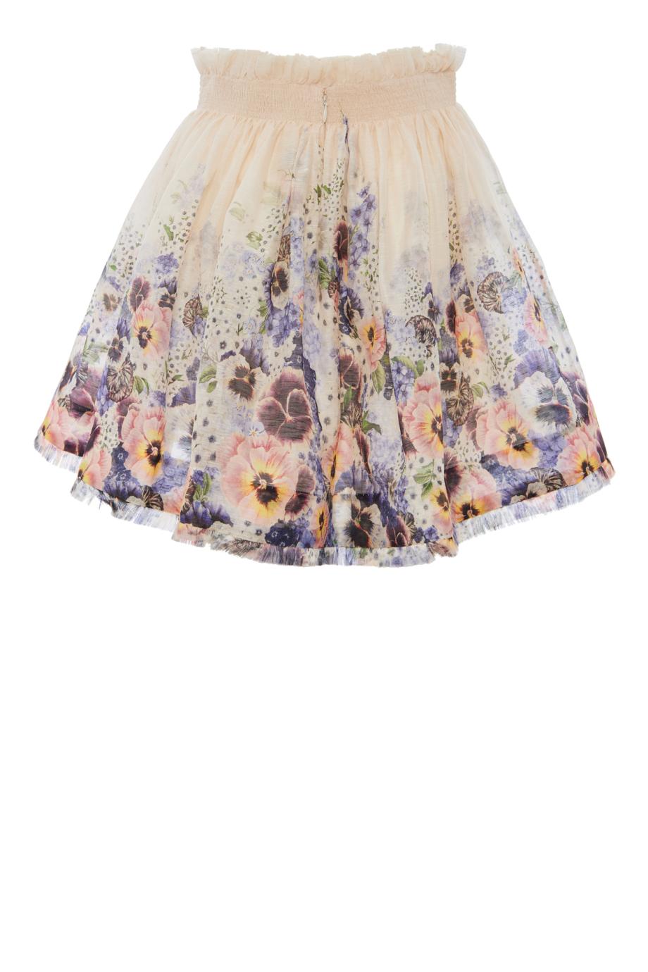 Tama Flip printed silk and linen mini skirt 