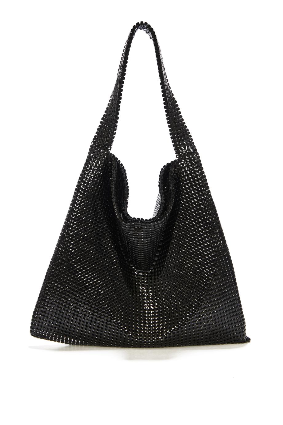 Black Pixel chainmail xl tote in mesh