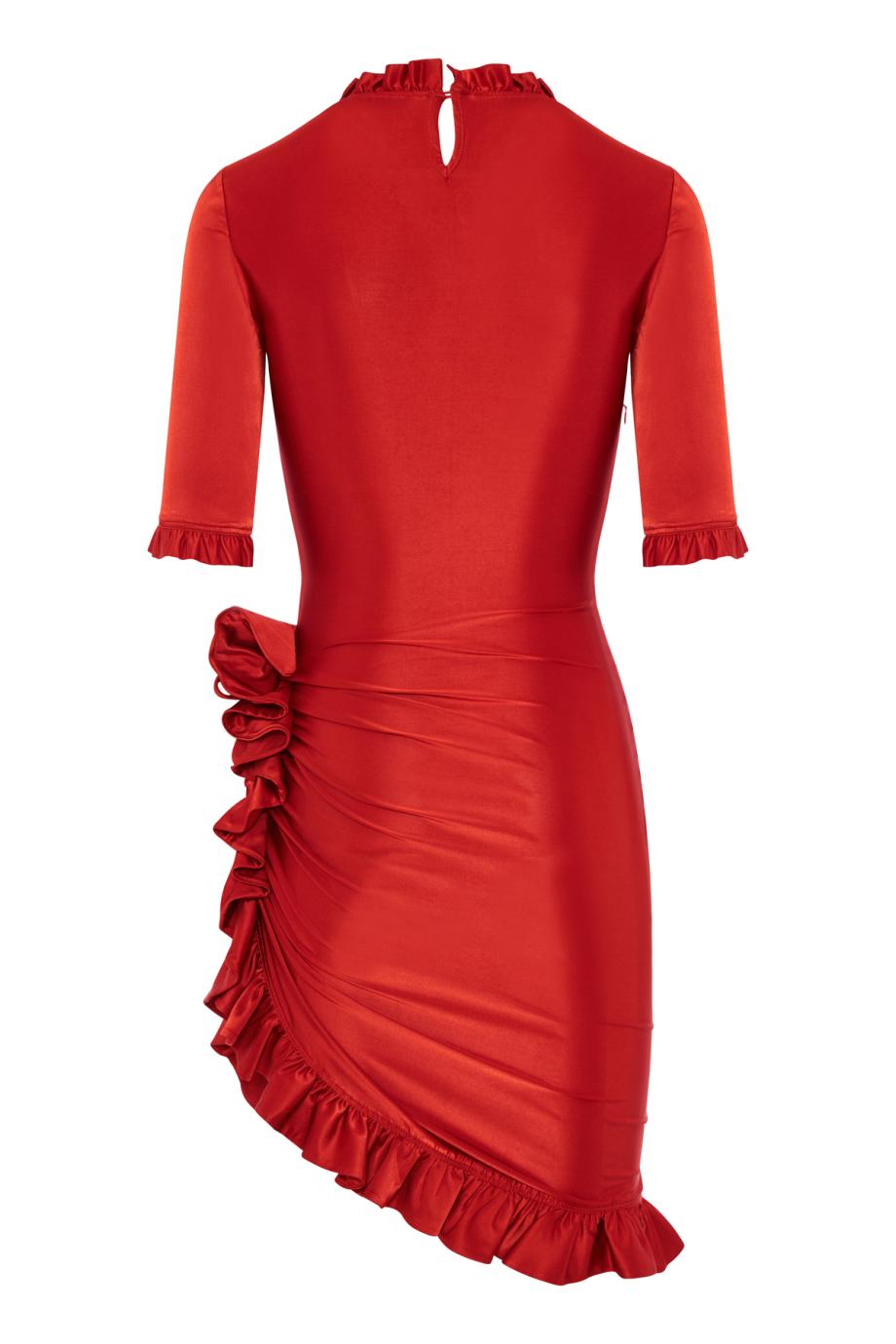 Red flamenco dress in jerseymini dress 