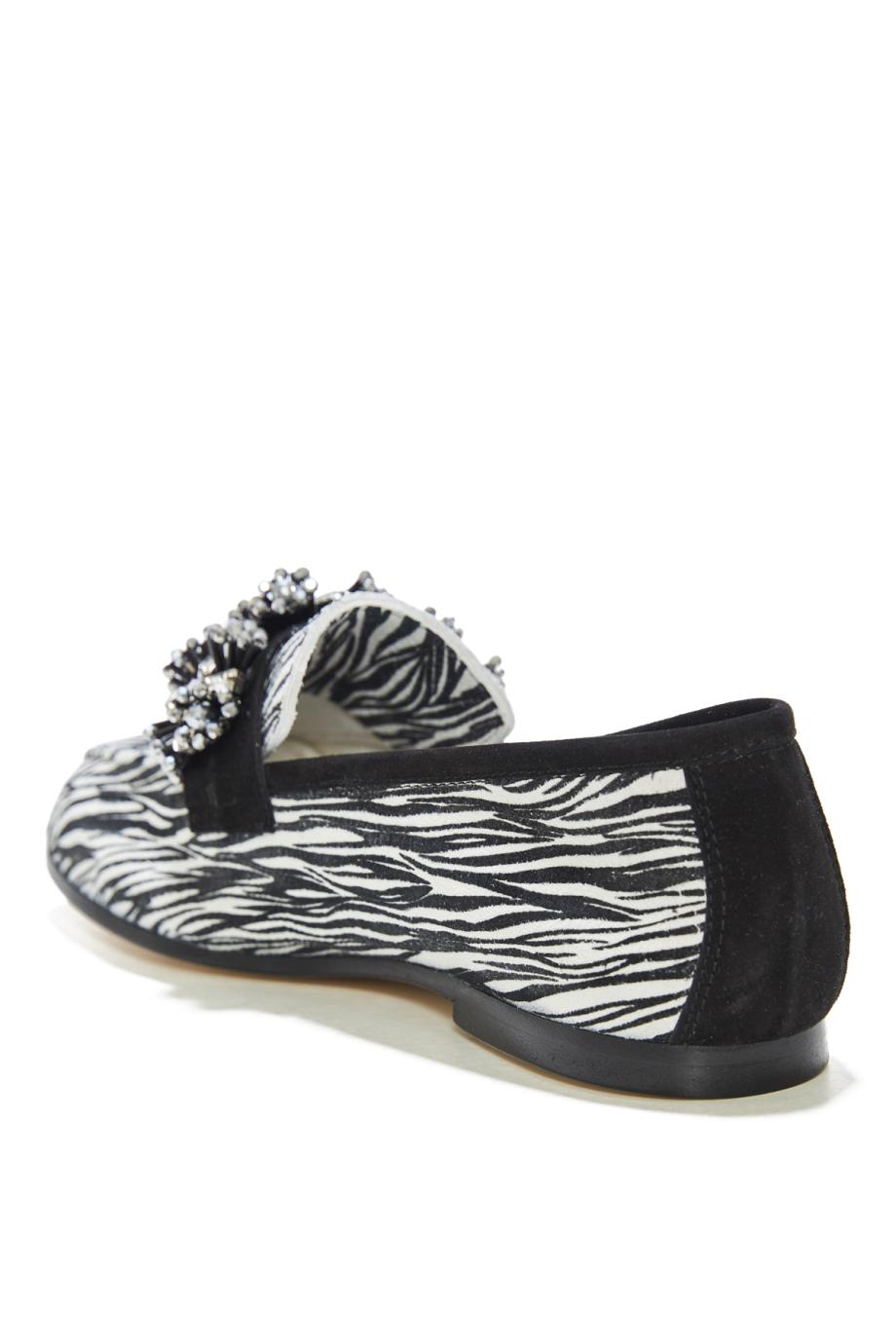 Donna embellished printed suede loafers 