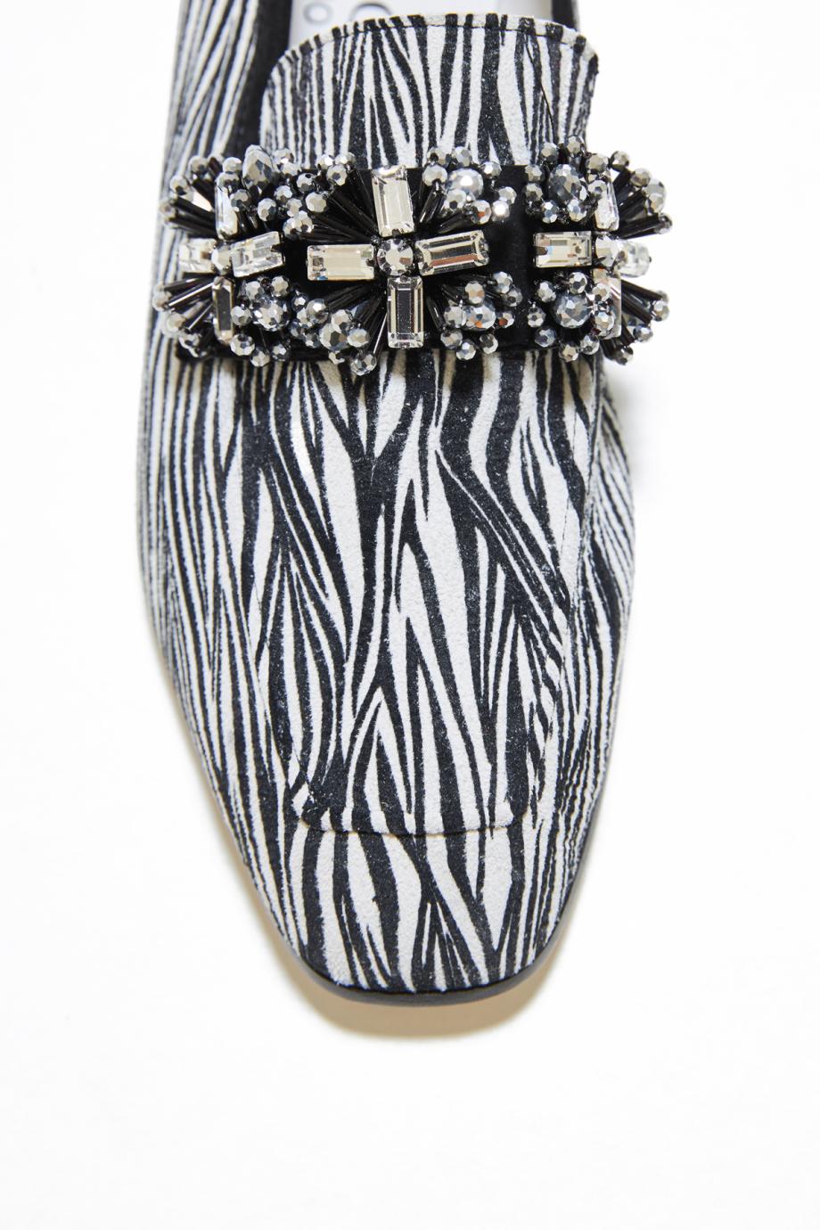 Donna embellished printed suede loafers 