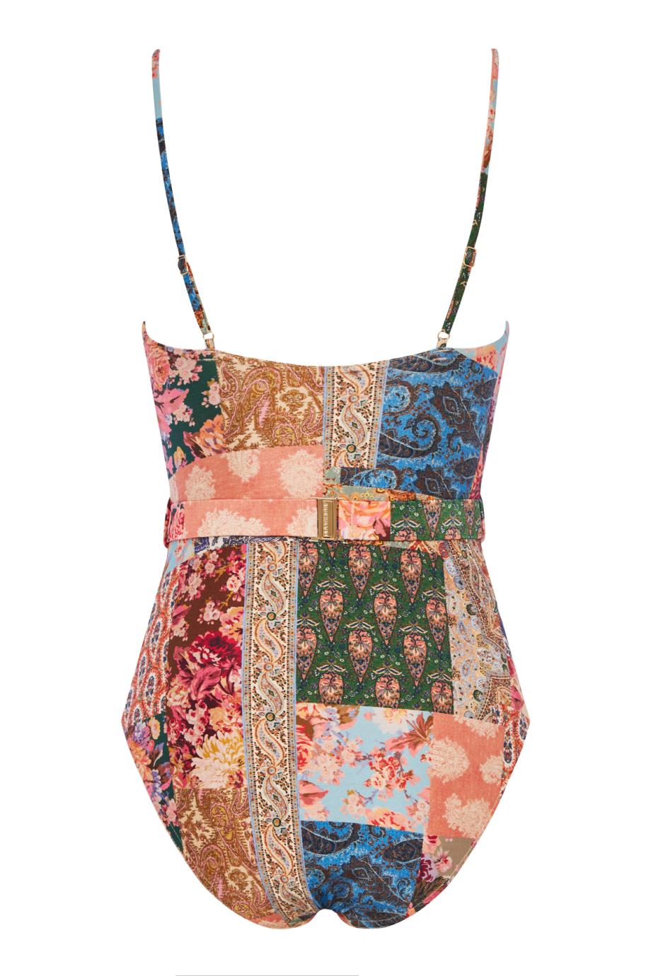 Devi plunge V Wire printed swimsuit 