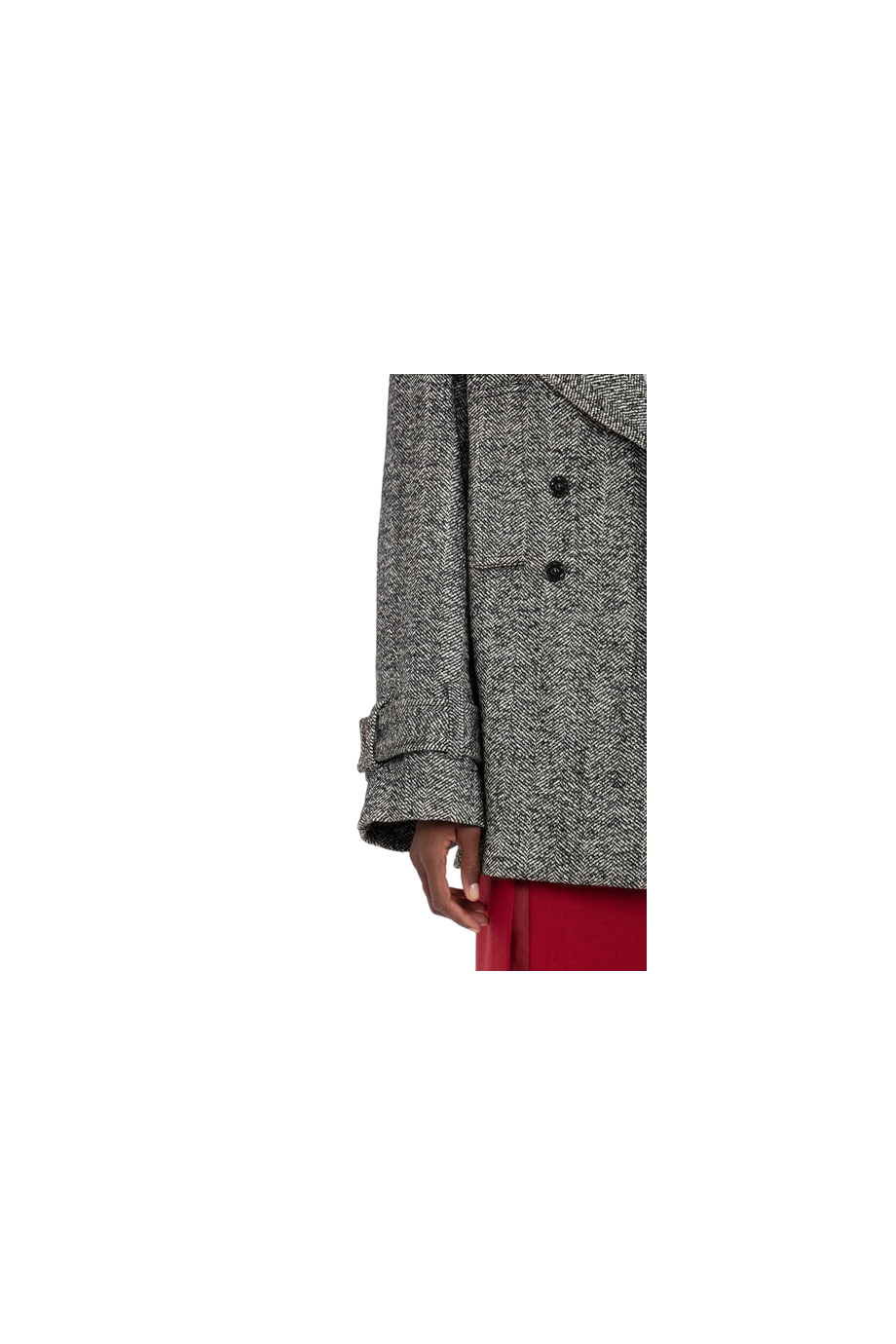 Oversized wool-blend pea coat 