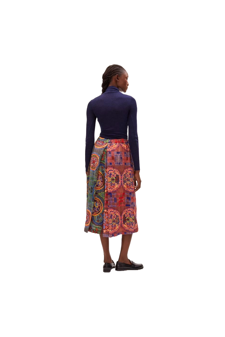 Embroidered wool and silk culottes
