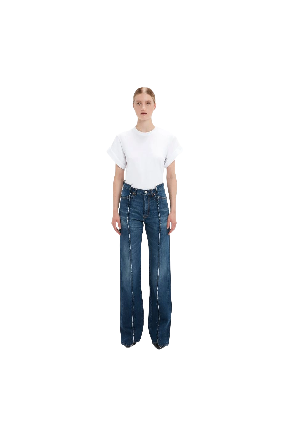 Deconstructed denim jeans 