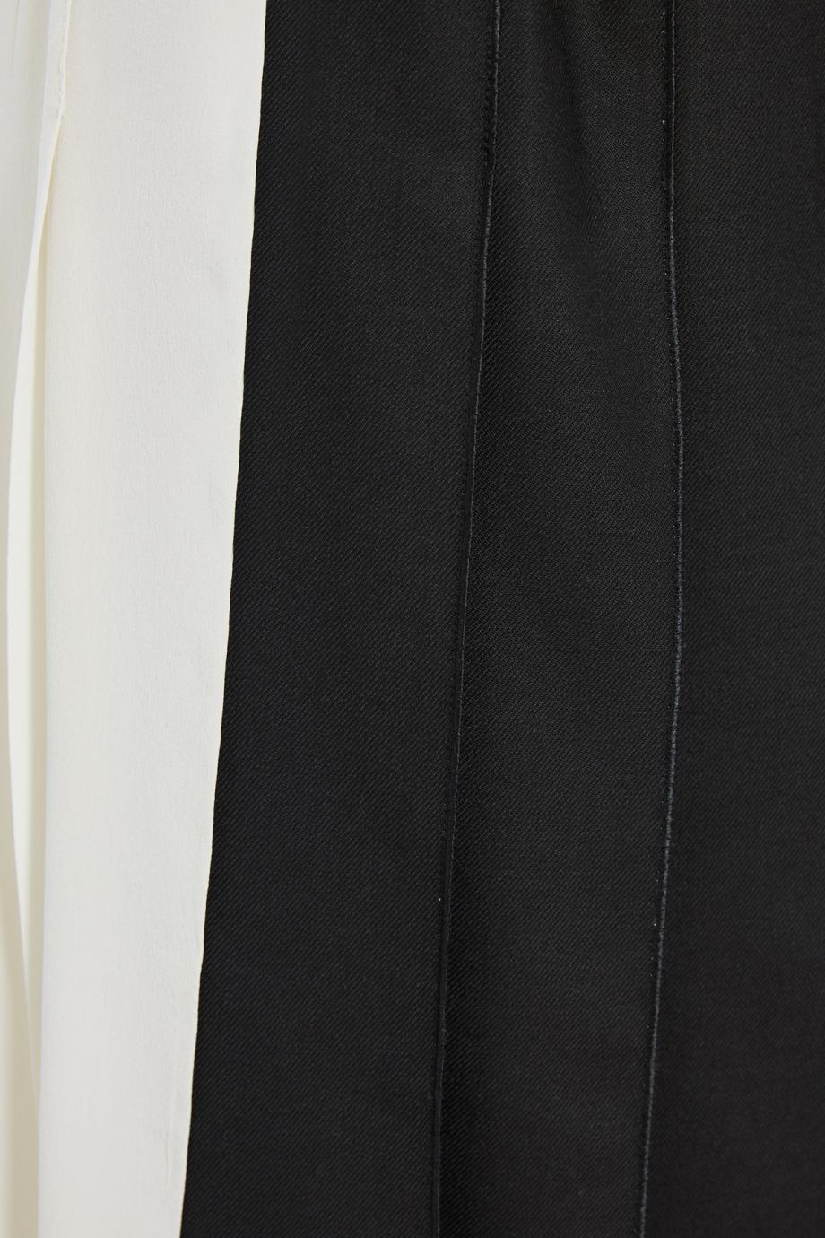 Pleated Panel Detail silk midi skirt 