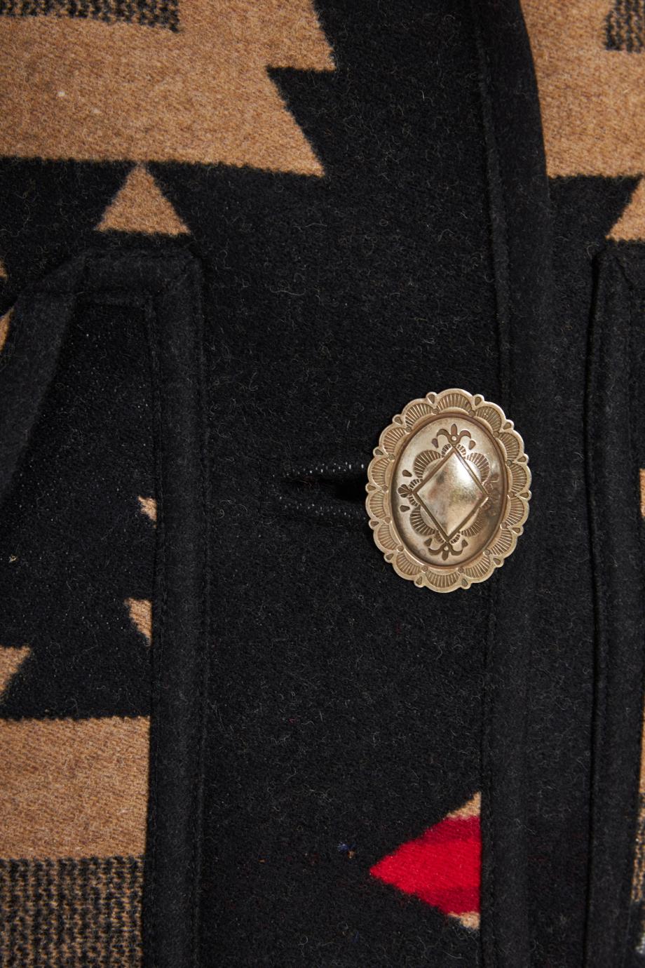 Fringed wool intarsia jacket