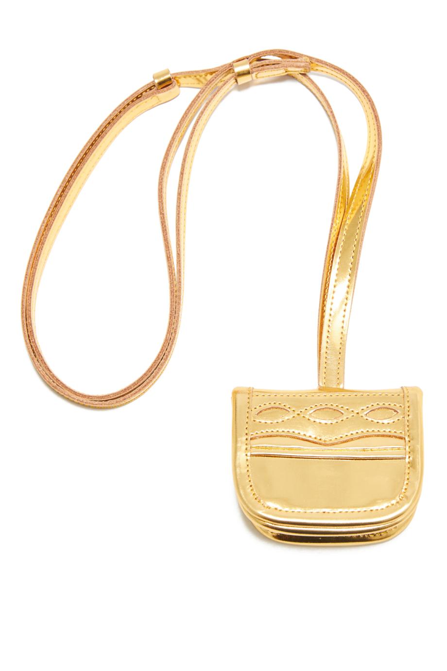 Poetic Secrets metallic leather shoulder bag