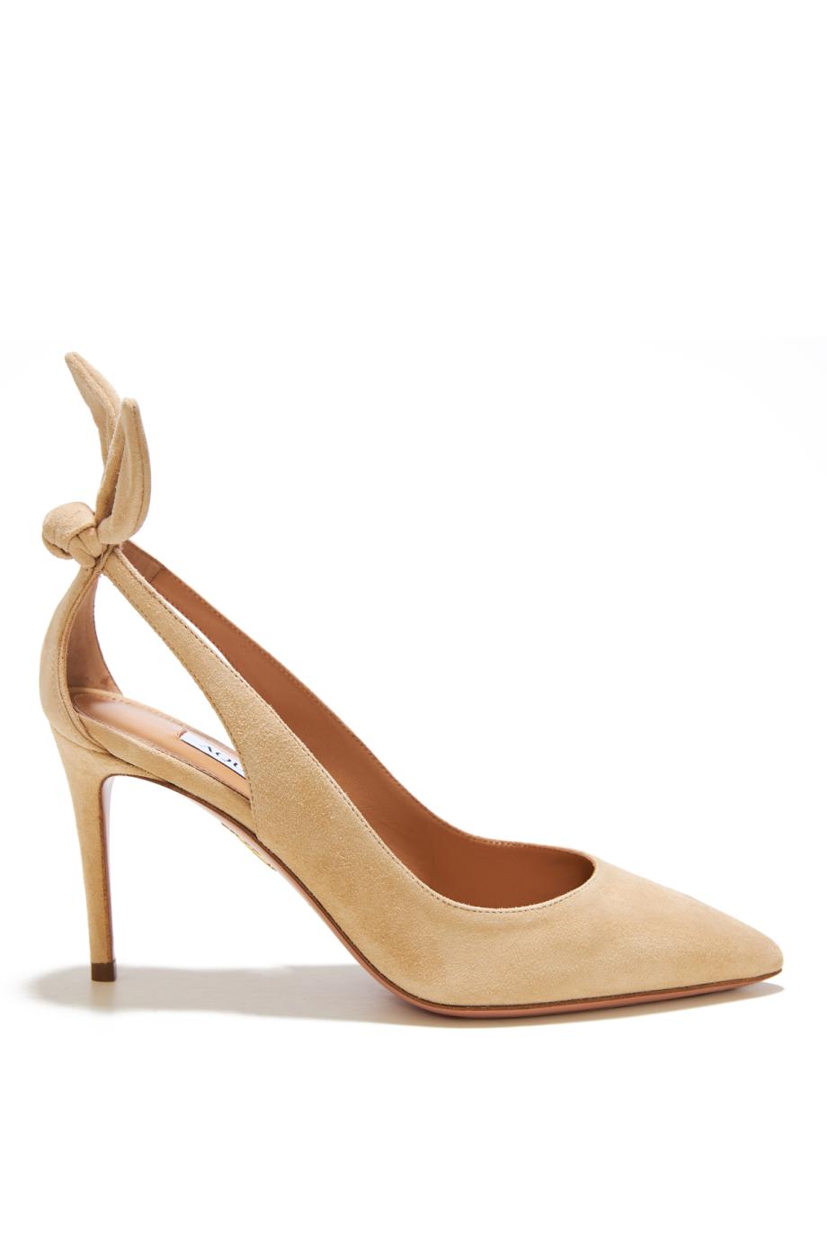 Bow Tie 85 suede pumps