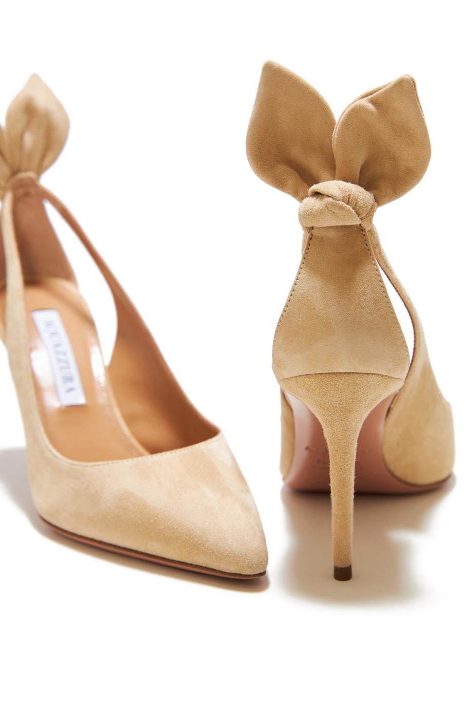 Bow Tie 85 suede pumps