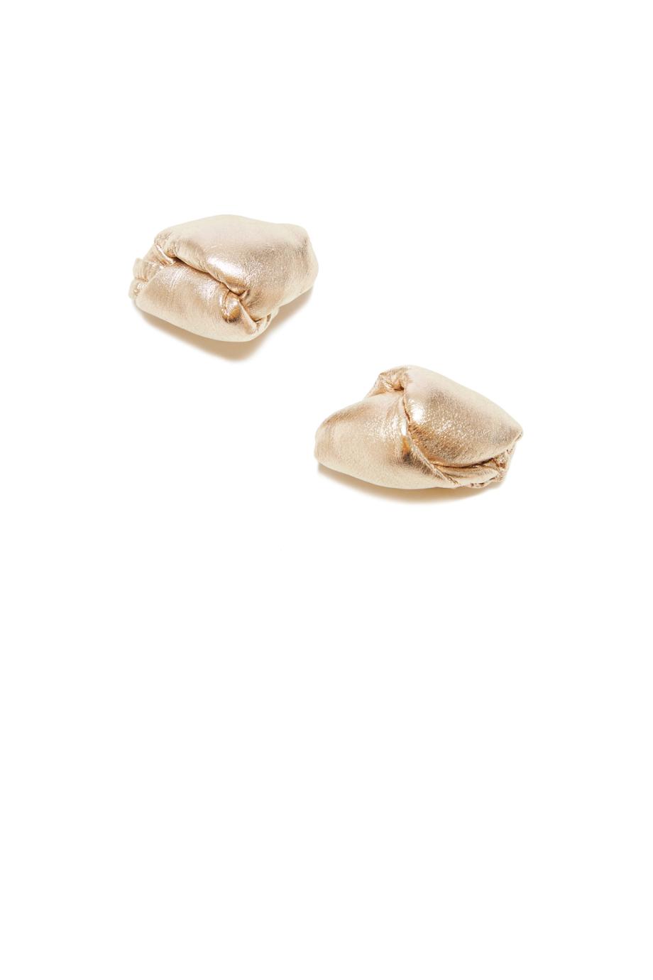 Metallic leather knotted pins - set of 2