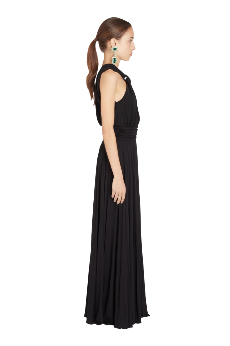 Ruched jersey maxi dress