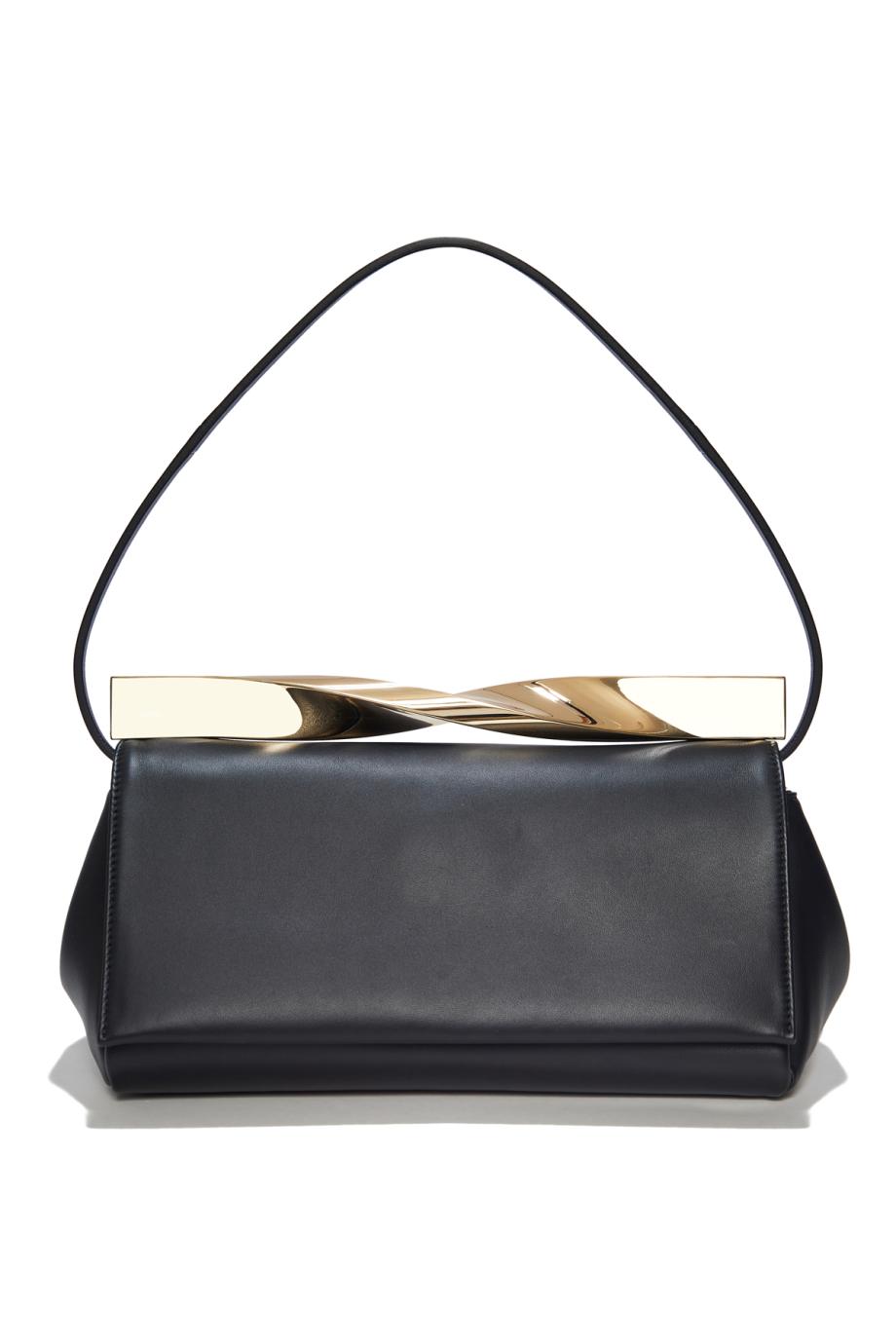 Twist leather clutch