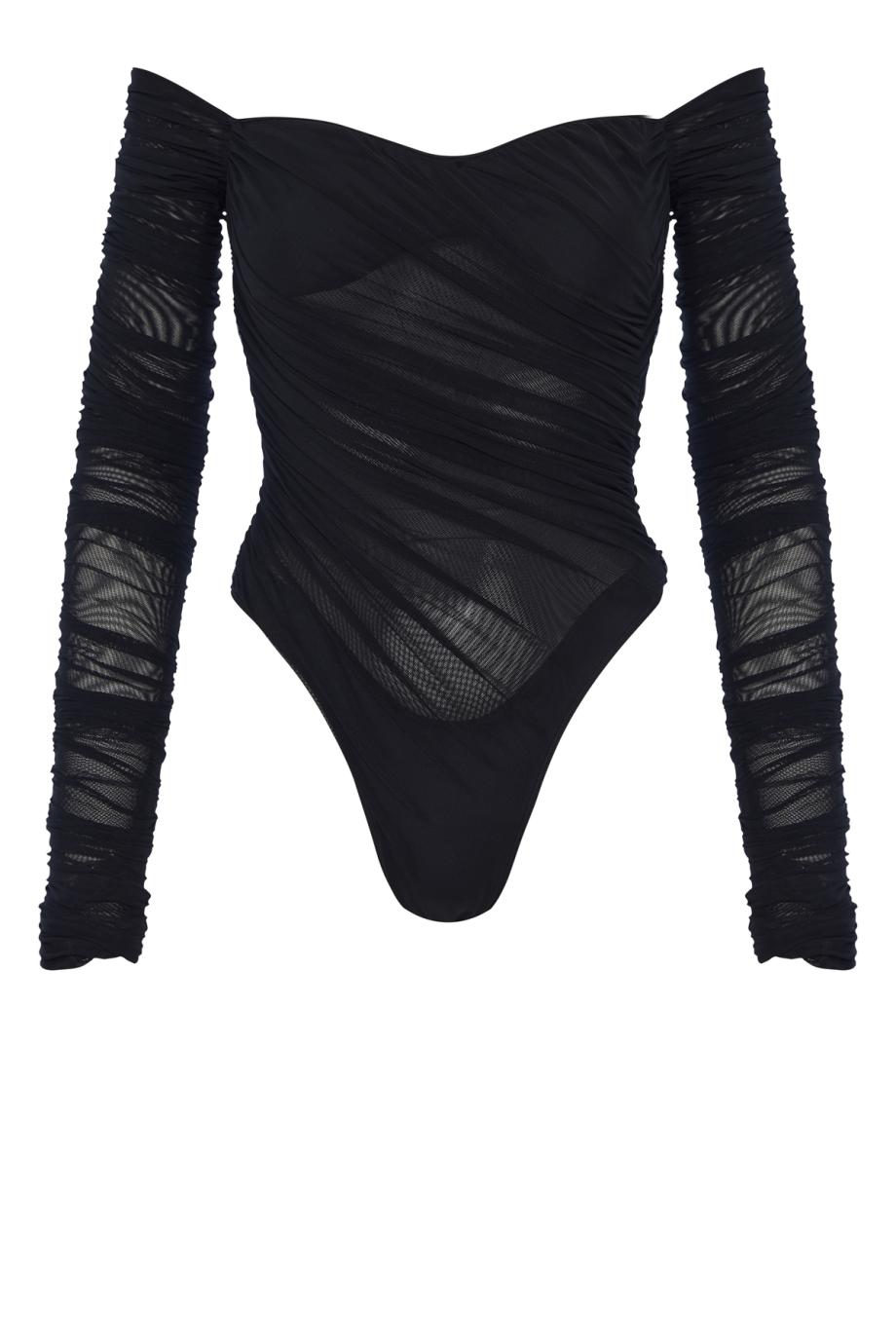 Ruched mesh bodysuit