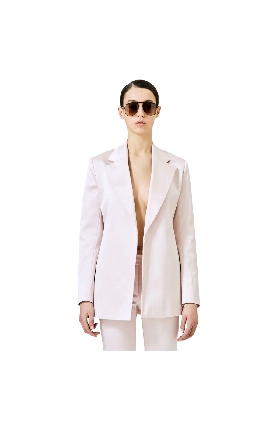 Silk and cotton-blend blazer dress