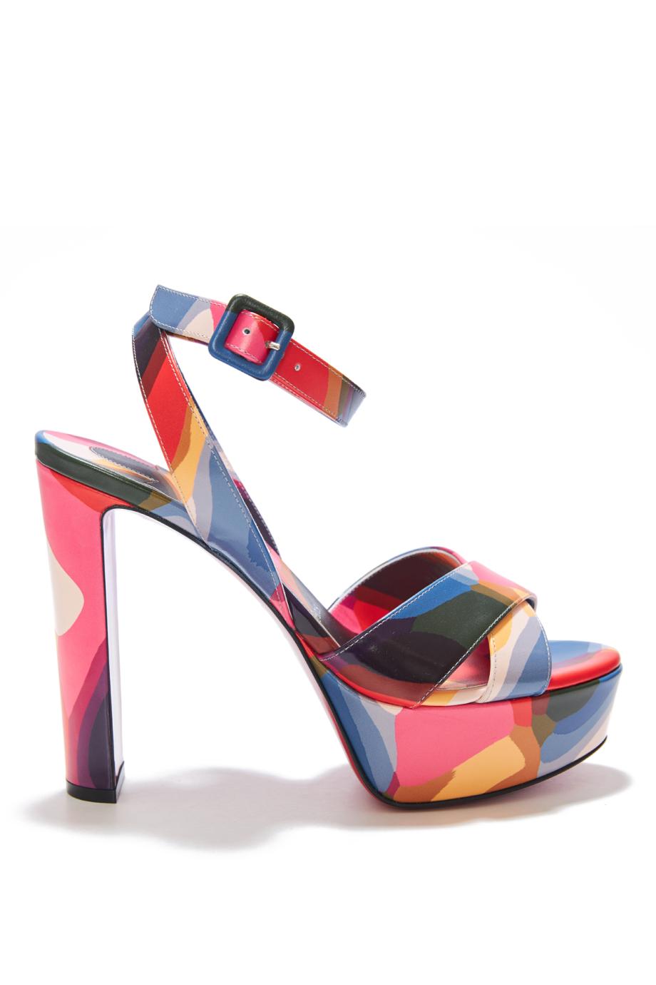 Supramariza 130 printed leather platform sandals