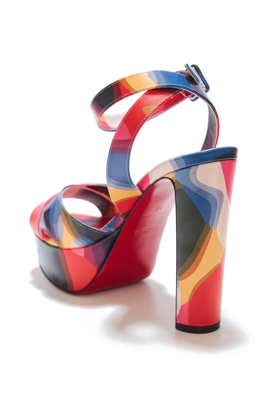 Supramariza 130 printed leather platform sandals