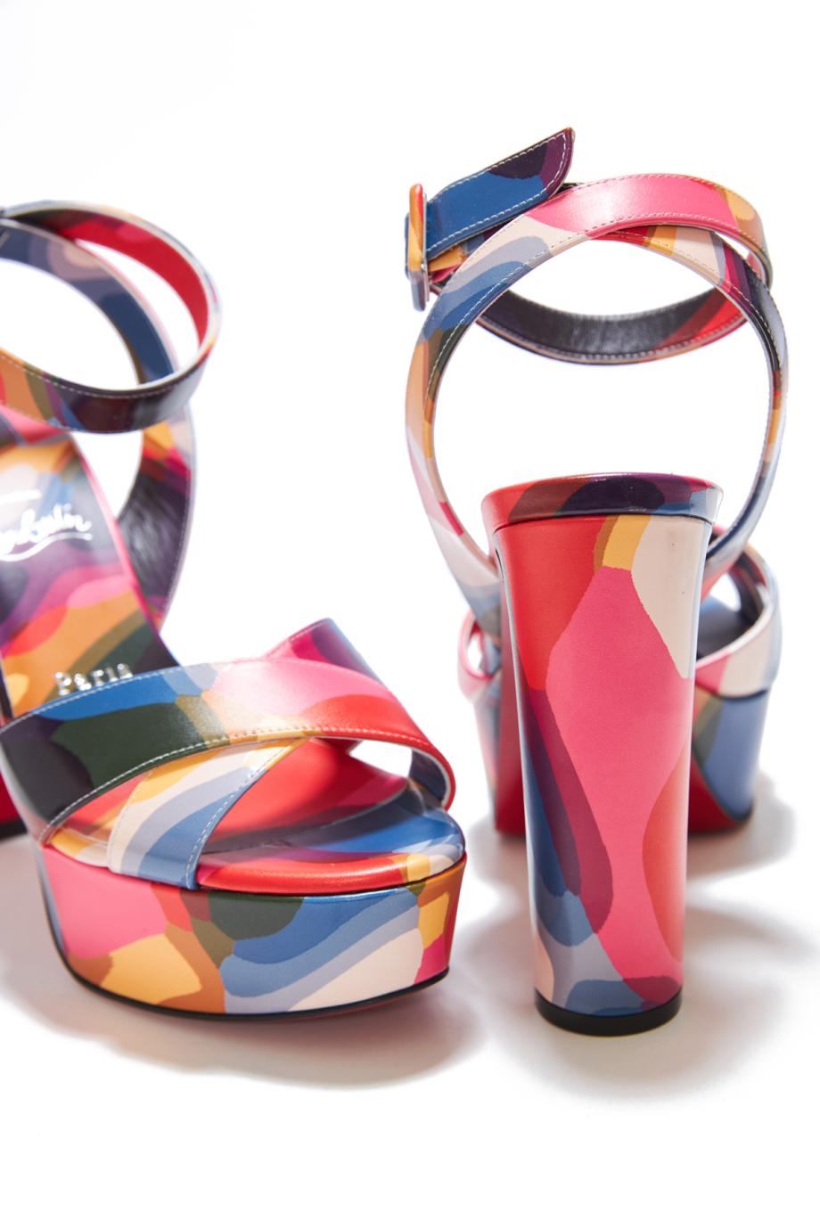 Supramariza 130 printed leather platform sandals