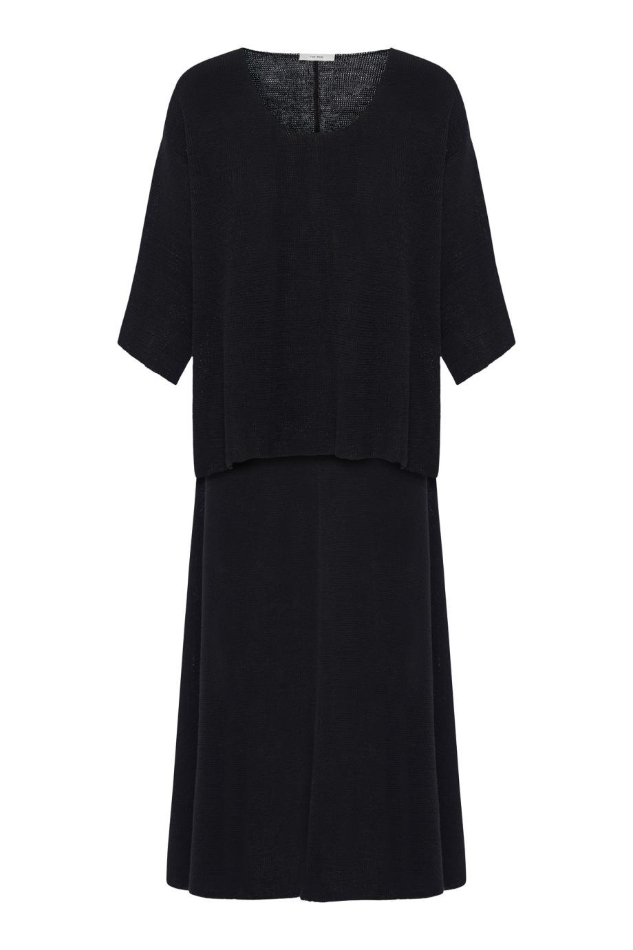Faithe linen-blend midi skirt