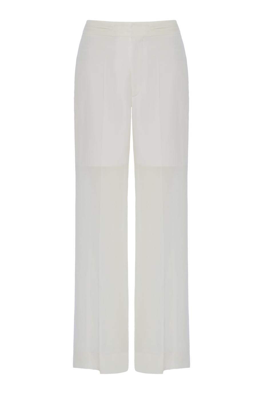 Wool-Waistband Detail Straight Leg Trouser