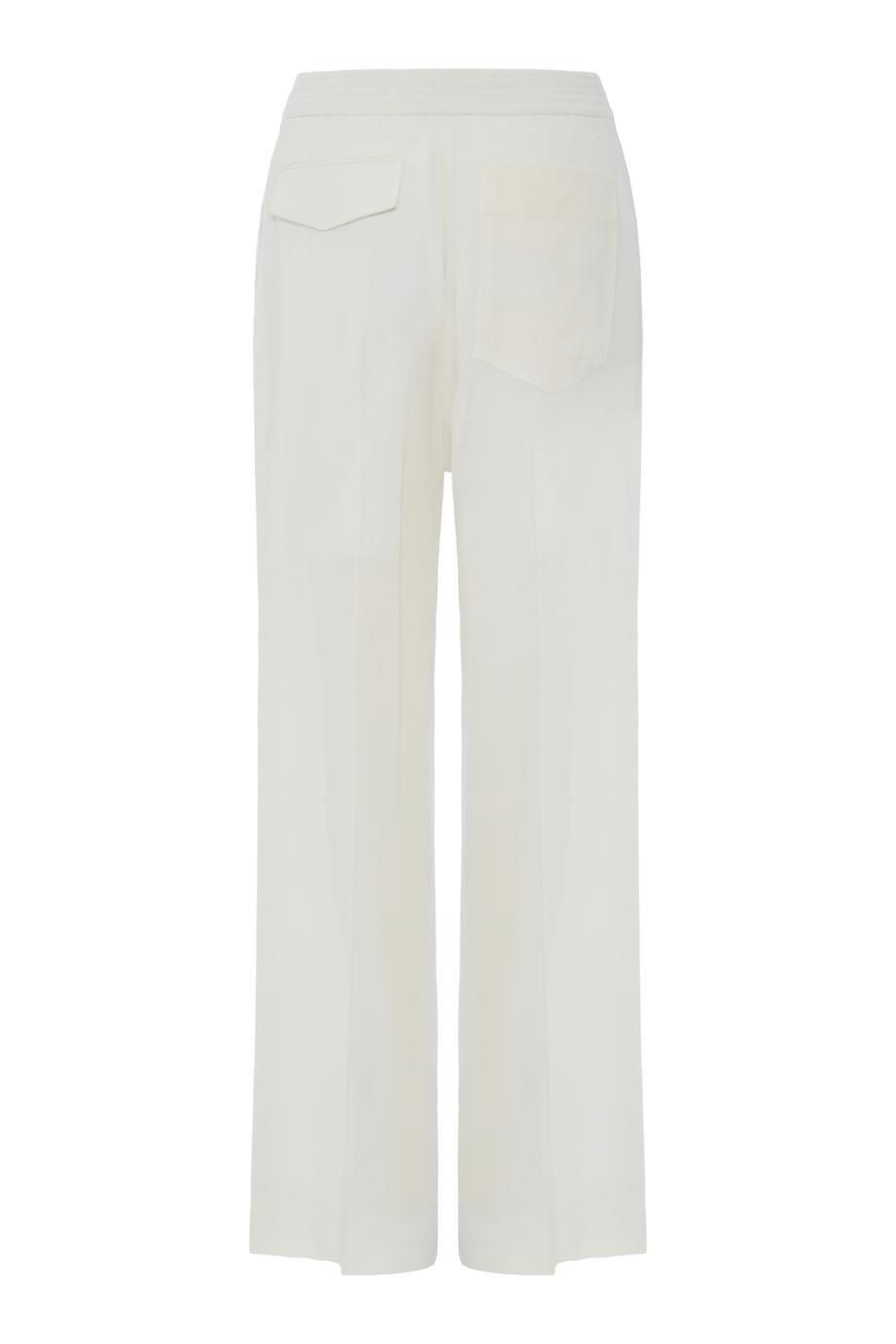 Wool-Waistband Detail Straight Leg Trouser