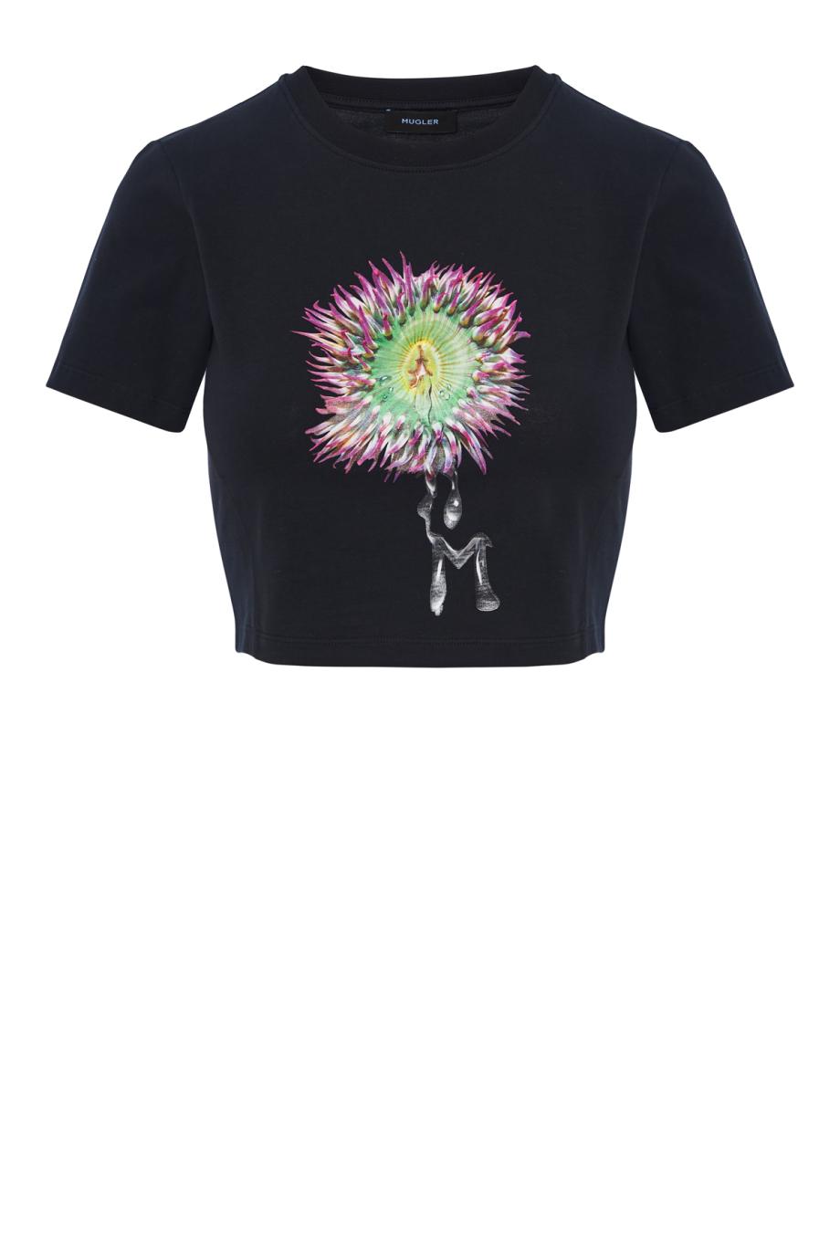 Green anemone cropped t-shirt