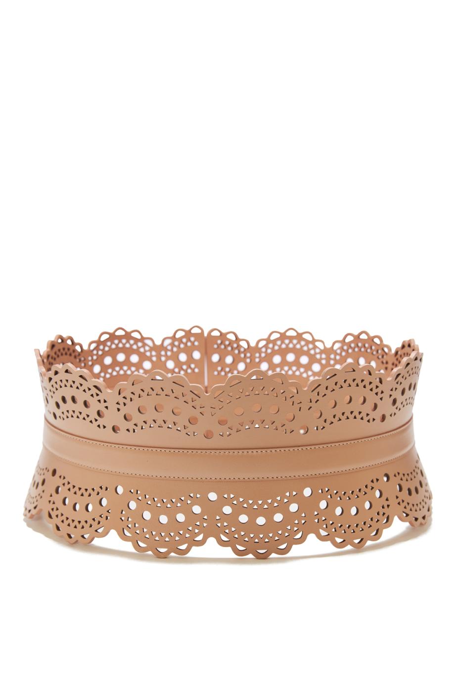 Bustier Vienne 120 laser-cut leather belt