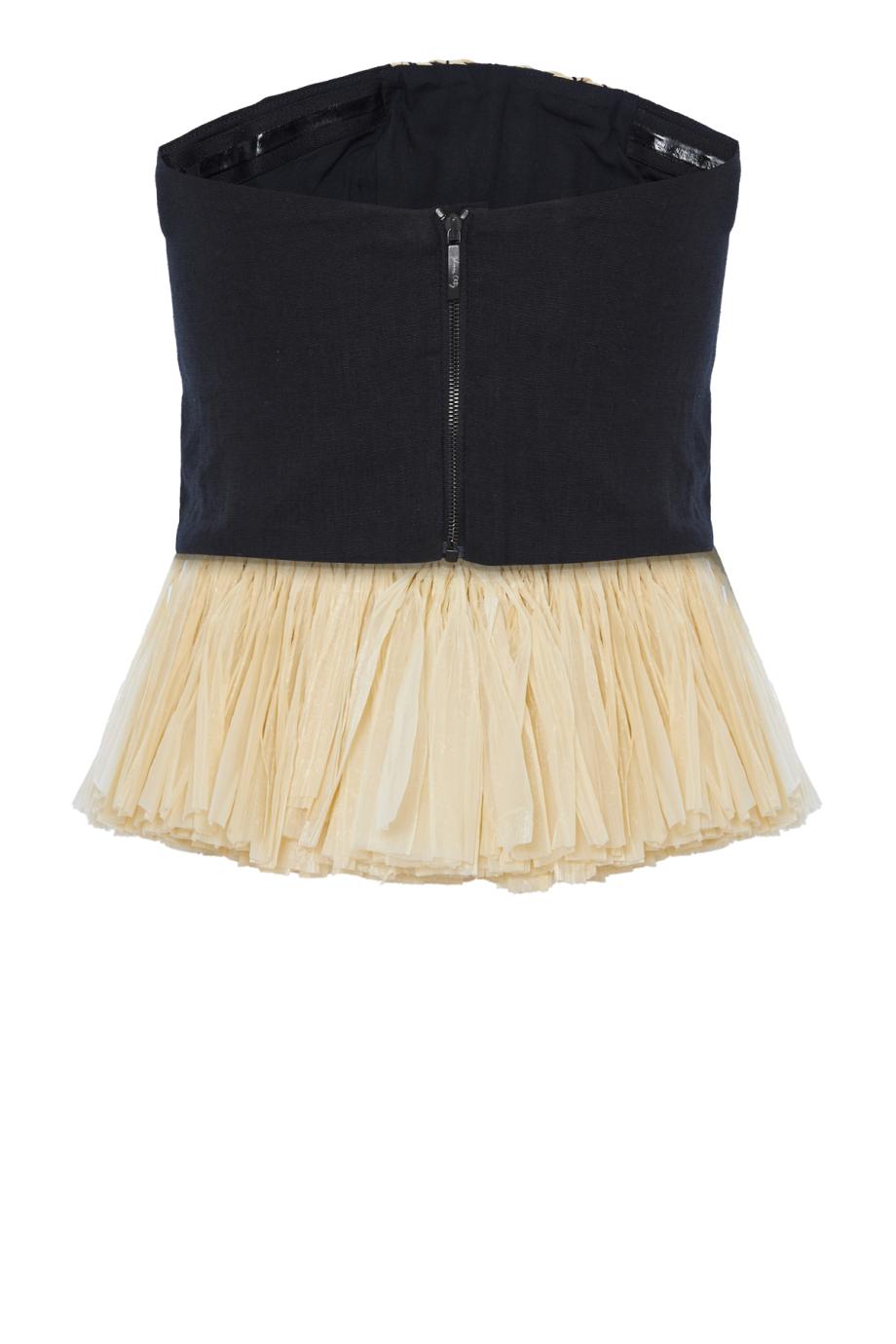 Exploring Textures raffia and linen strapless