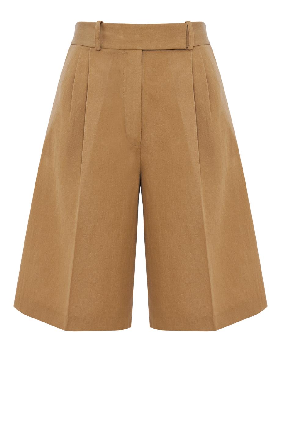 Jenny cotton and linen-twill shorts