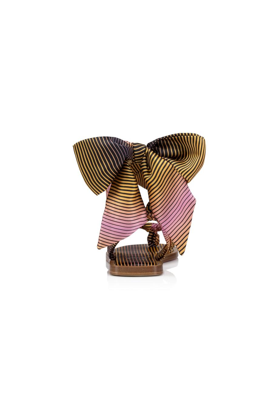Nilo Du Desert satin and leather sandals