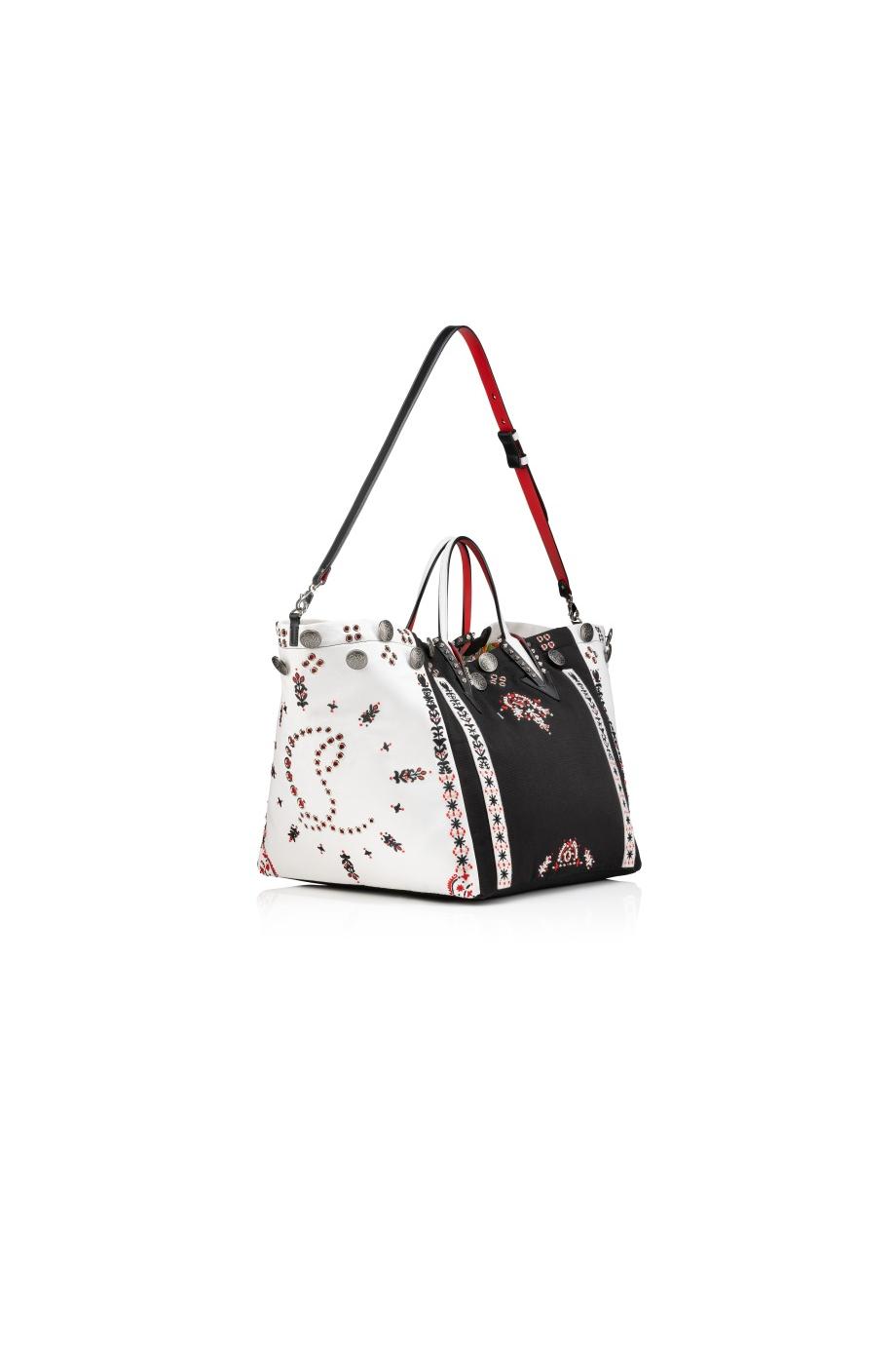 Breizcaba embellished felt and leather-trimmed canvas tote