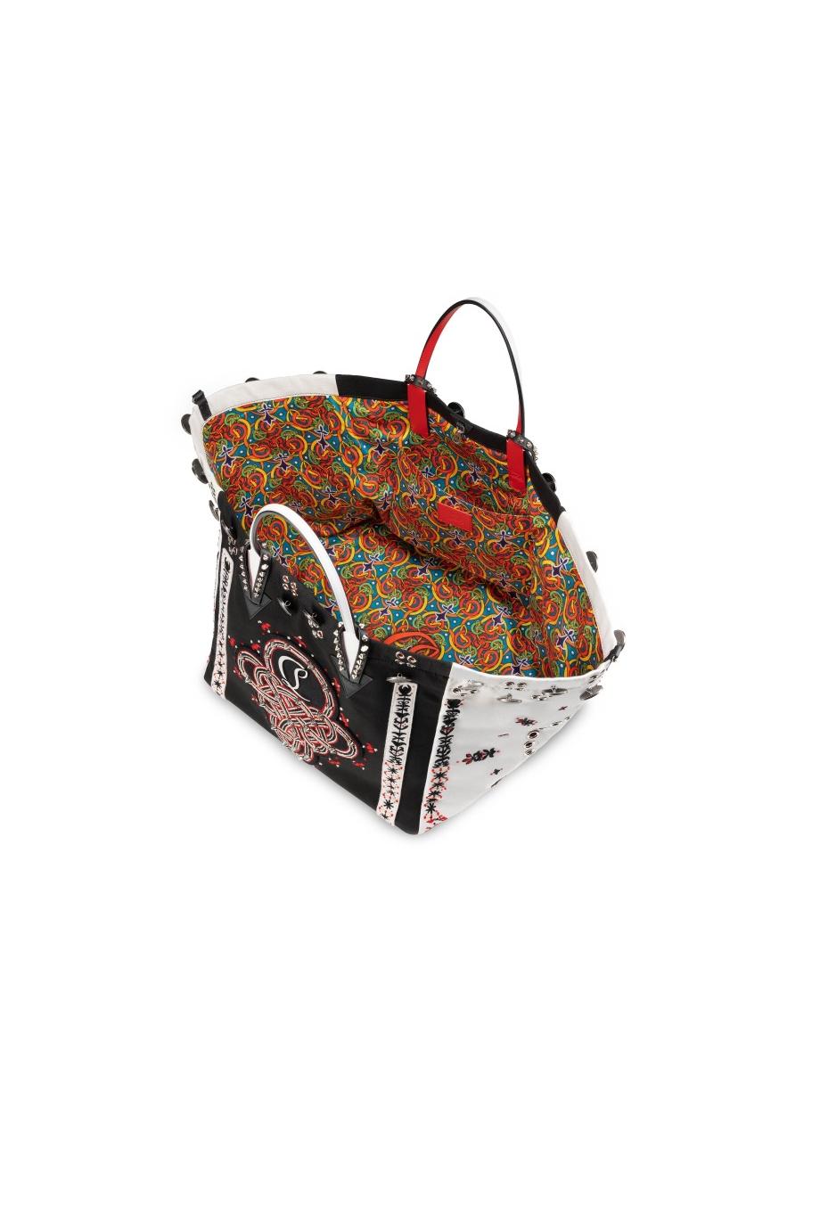 Breizcaba embellished felt and leather-trimmed canvas tote