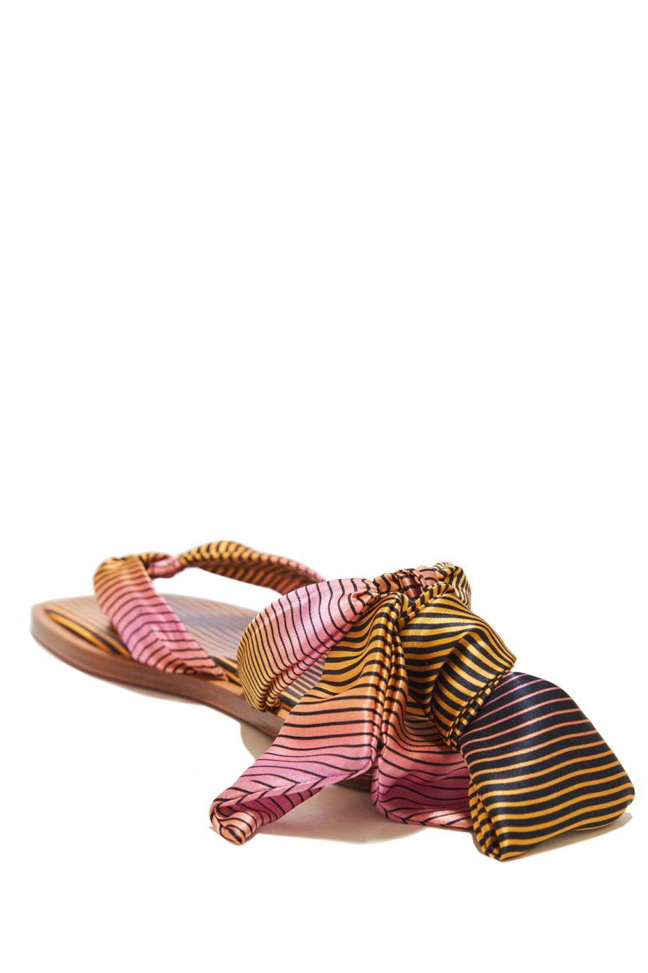 Nilo Du Desert satin and leather sandals