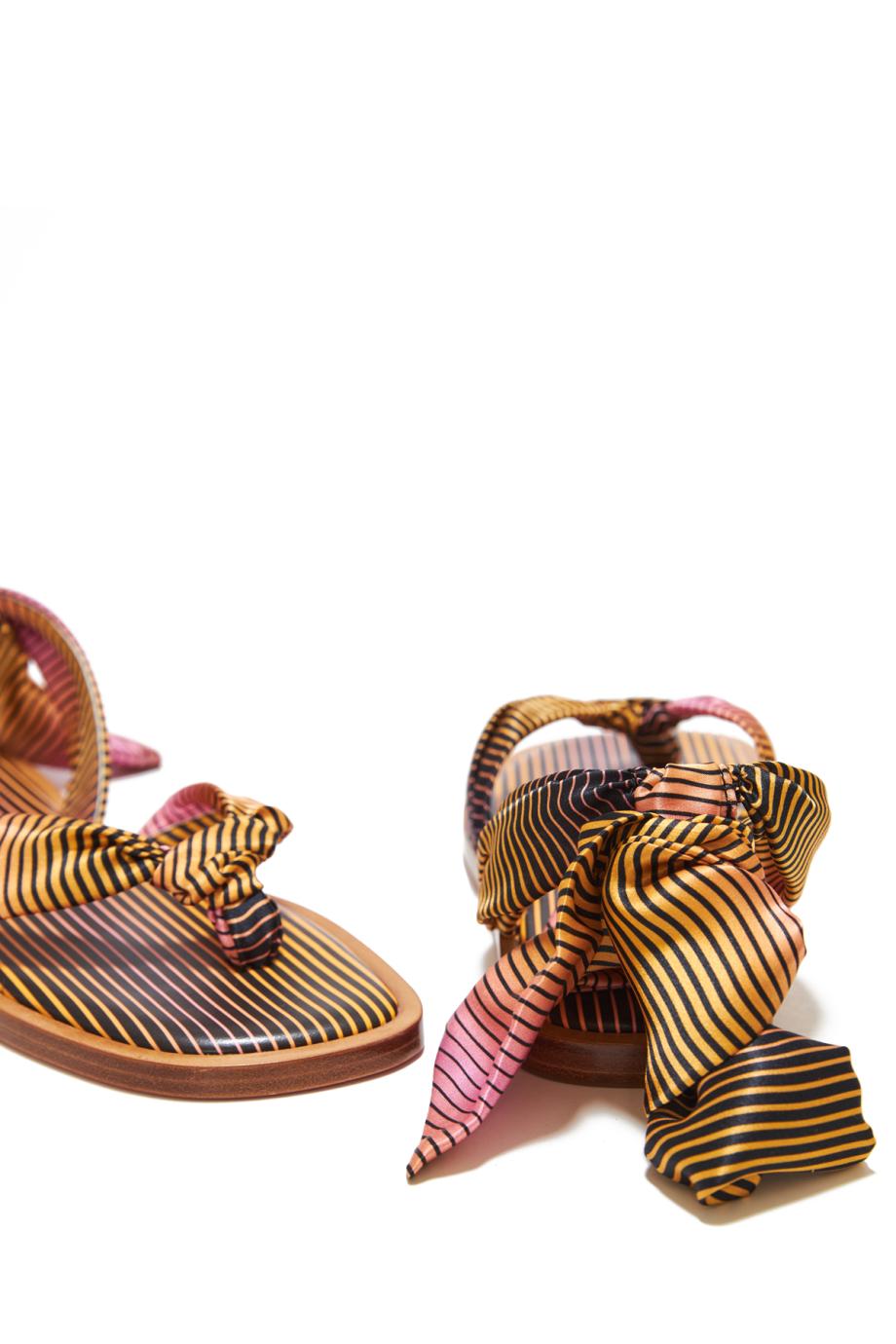 Nilo Du Desert satin and leather sandals