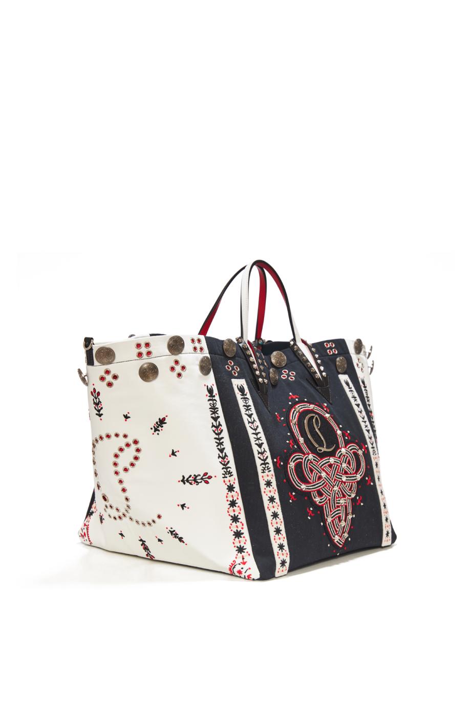 Breizcaba embellished felt and leather-trimmed canvas tote