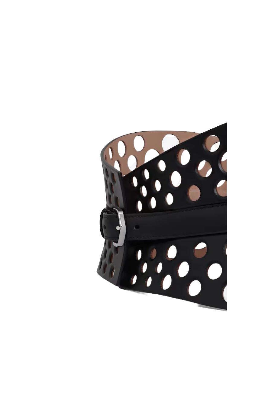 Perforated leather waist belt 