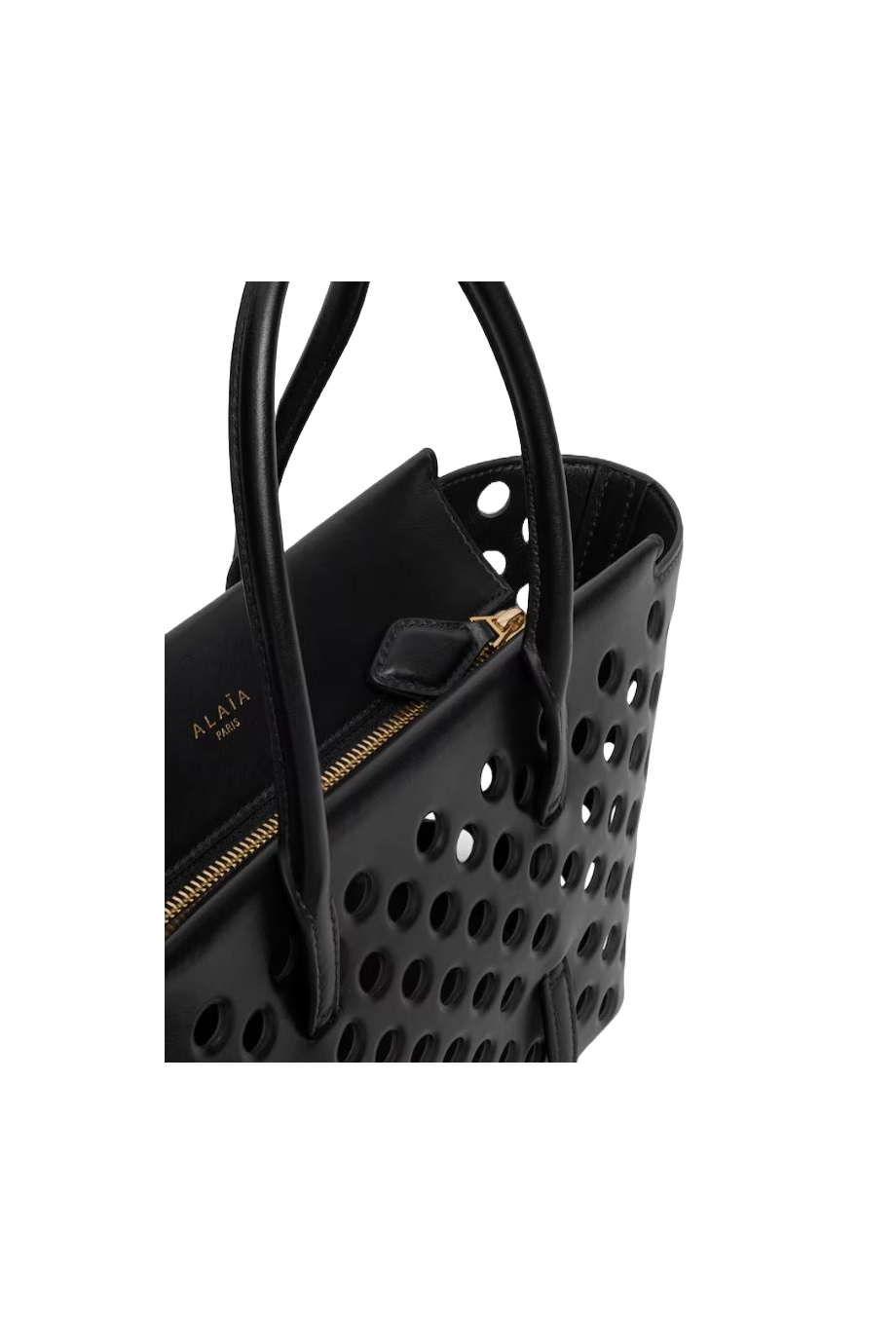 New Mina 20 perforated leather top handle bag