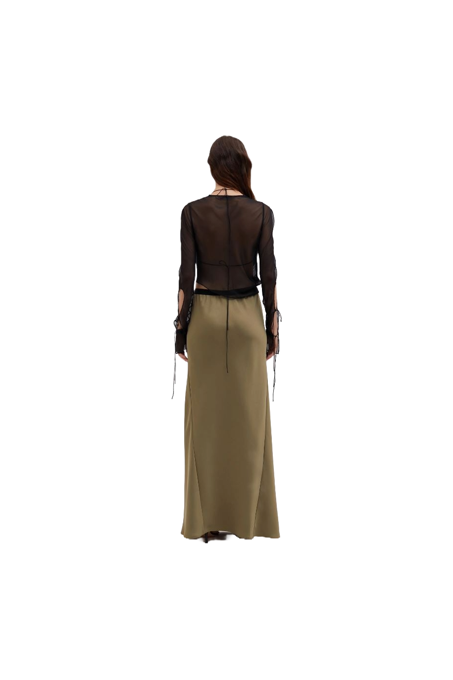 Satin maxi skirt