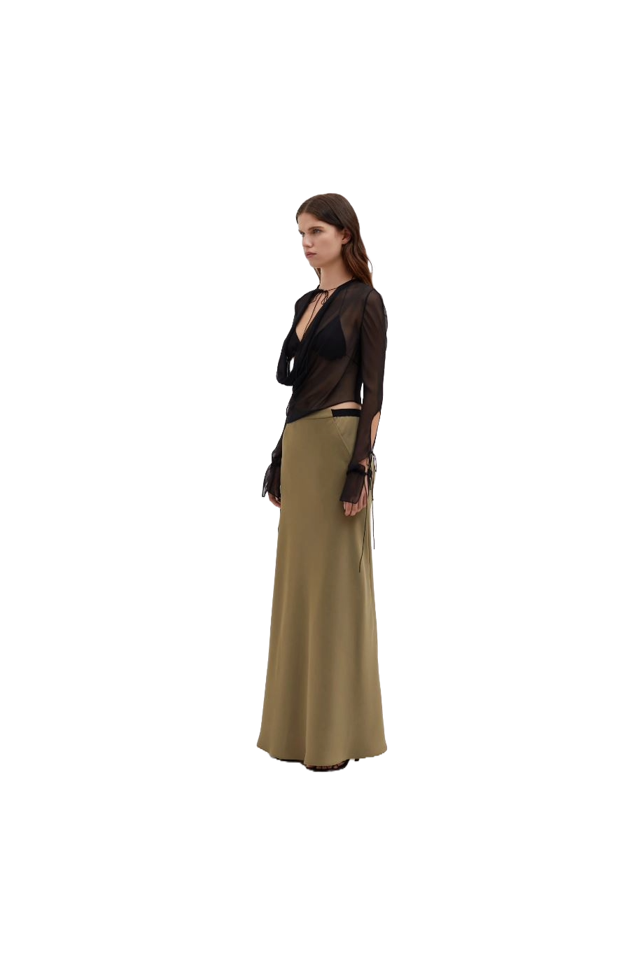 Satin maxi skirt