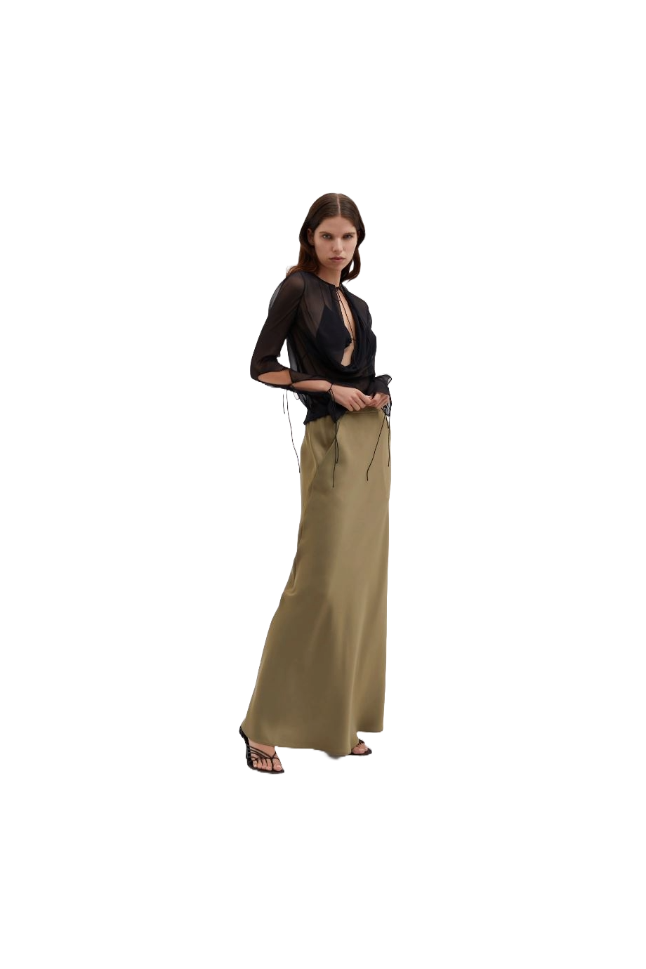 Satin maxi skirt