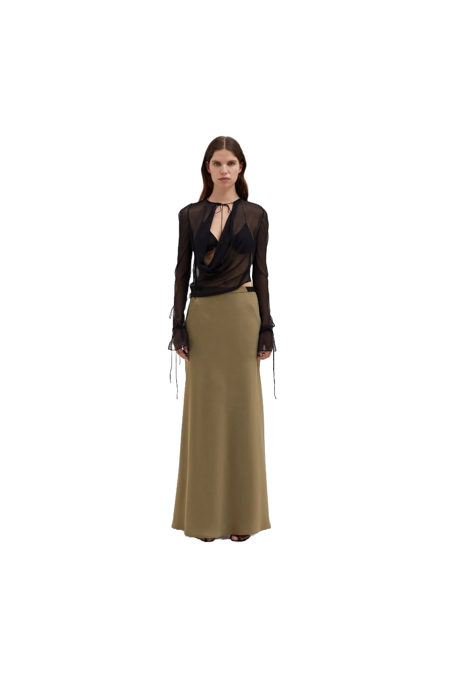 Satin maxi skirt
