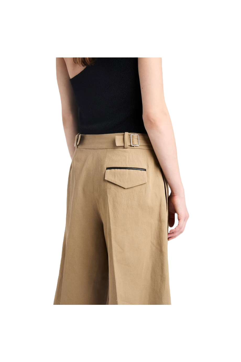 Jenny cotton and linen-twill shorts