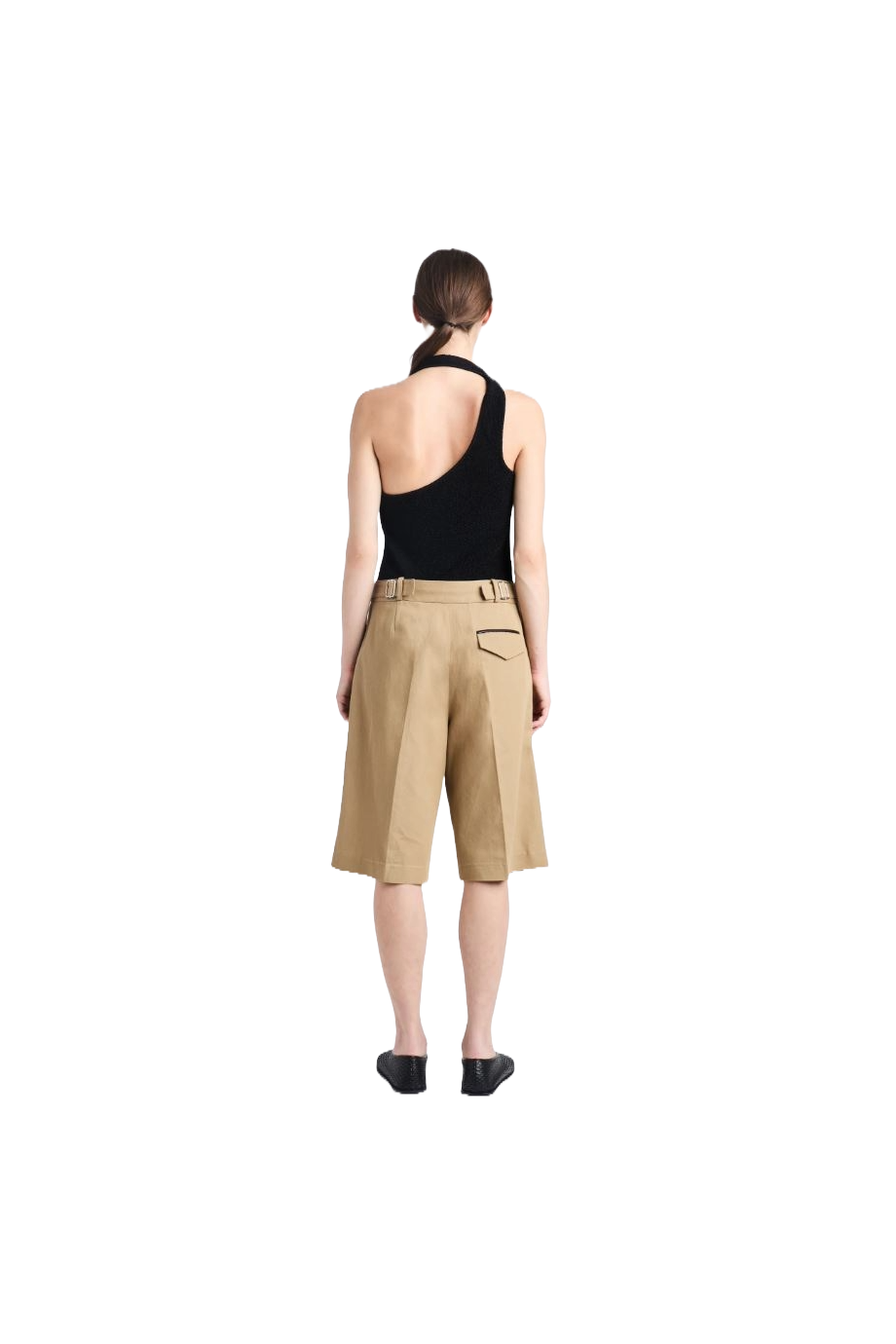 Jenny cotton and linen-twill shorts