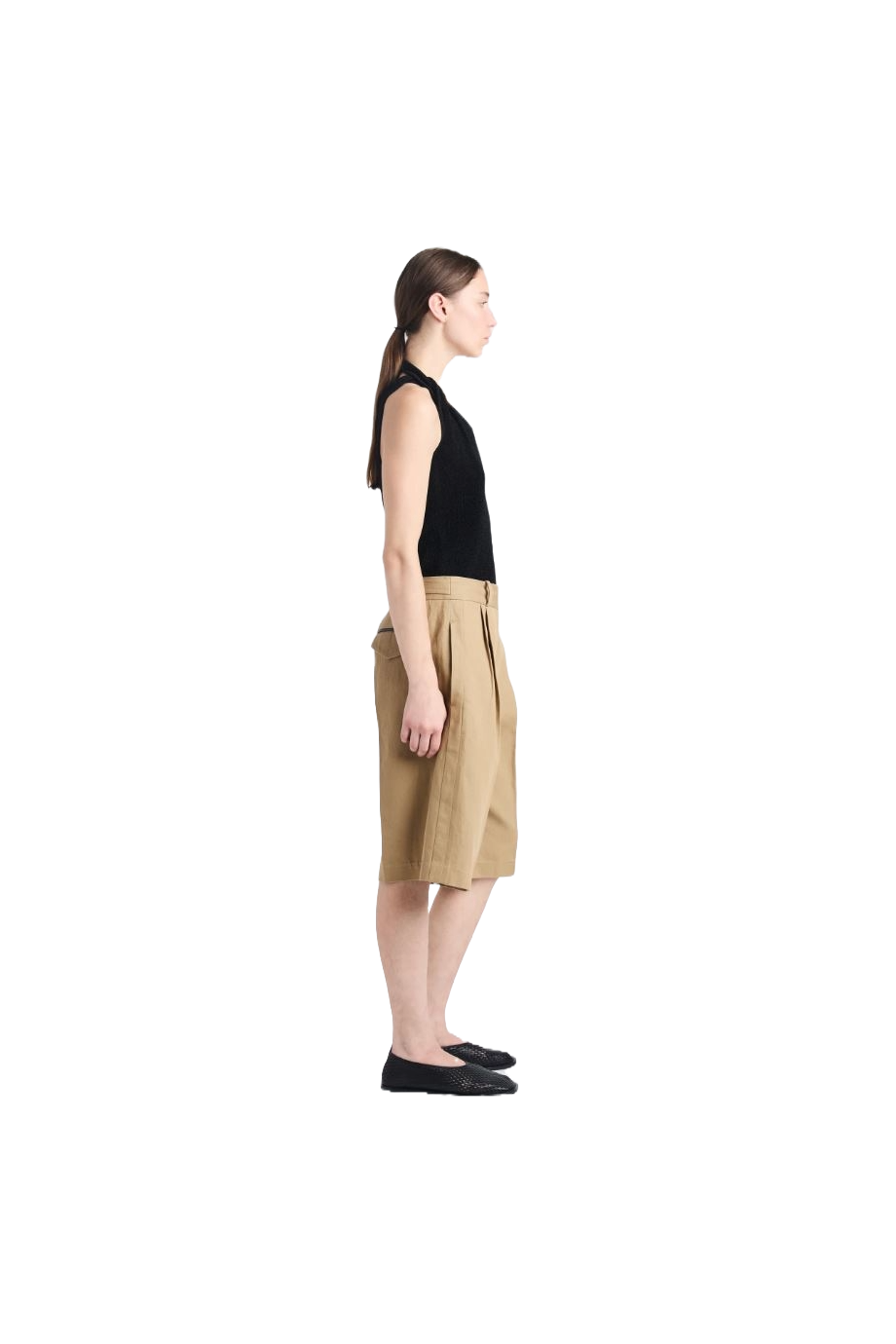 Jenny cotton and linen-twill shorts