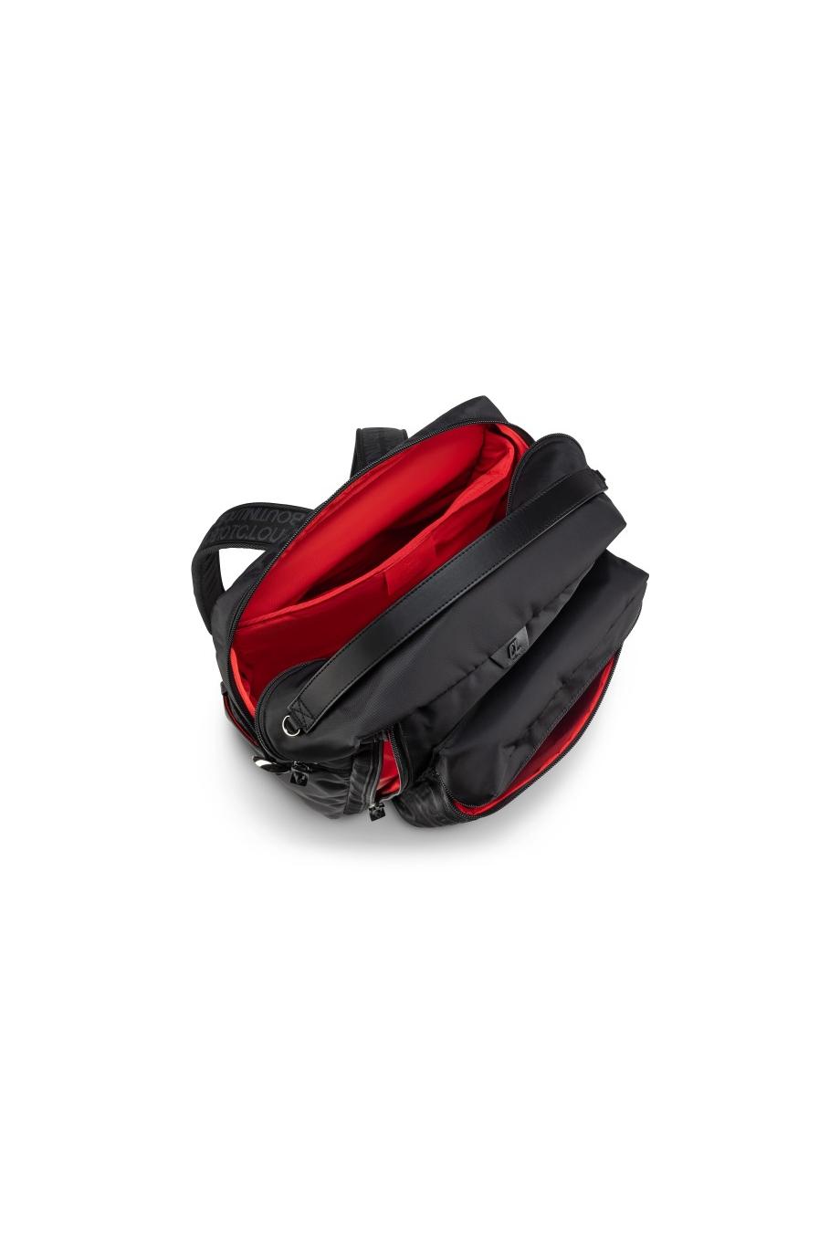 Loubideal embossed leather-trimmed bag